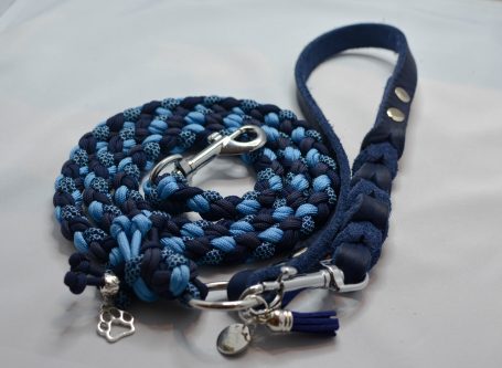 Paracord Leine mit Lederhandschlaufe