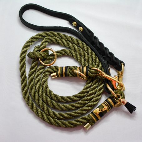 Tau (gedreht) x Leder mit Schmuck in Takelung