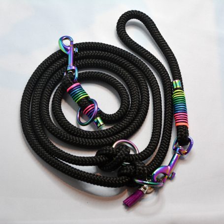 2 Meter Tau mit Regenbogen-Stripes Takelung